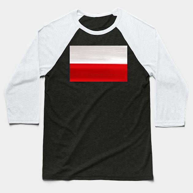 Poland Flag Baseball T-Shirt by Dojaja